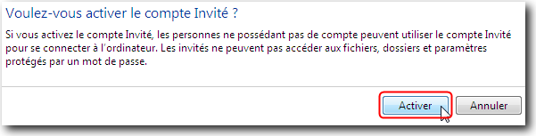 Activer le compte Invit&eacute;