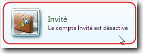 Cliquez sur le compte Invit&eacute;