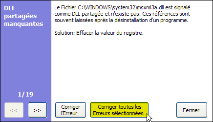 CCleaner - Réparation du registre