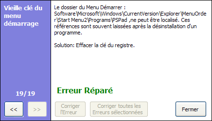 CCleaner - Réparation terminé