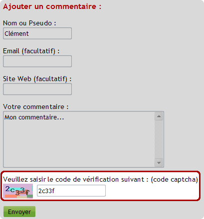 Exemple captcha